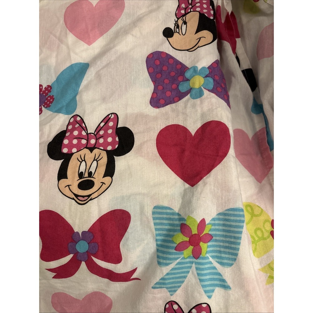 Disney Minnie Mouse 2013 Twin Flat‎ Sheet Pink Hearts Bows